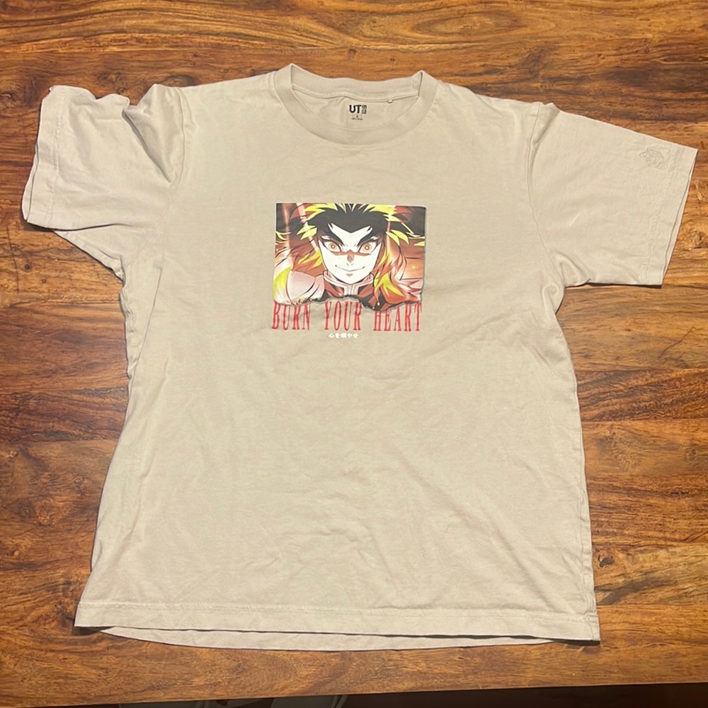 Uniqlo Demon Slayer Cream Short Sleeve T-Shirt